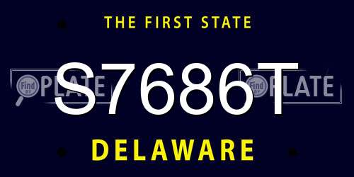 S7686T Delaware License Plate