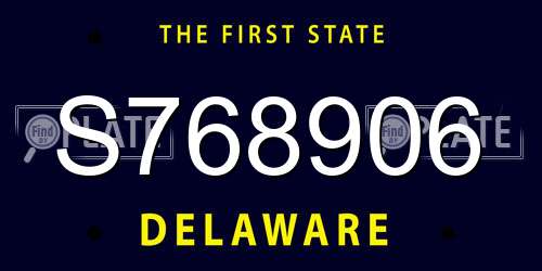 S768906 Delaware License Plate