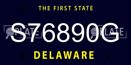 S76890G Delaware License Plate
