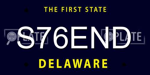 S76END Delaware License Plate
