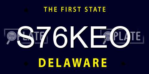S76KEO Delaware License Plate