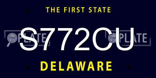 S772CU Delaware License Plate