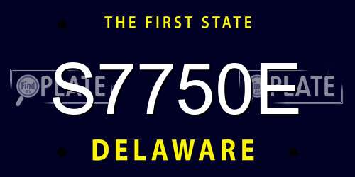 S7750E Delaware License Plate