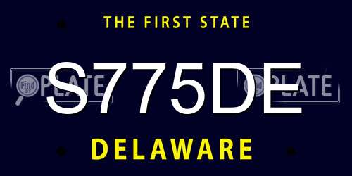 S775DE Delaware License Plate