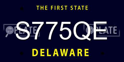 S775QE Delaware License Plate