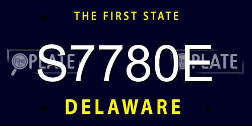 S7780E Delaware License Plate