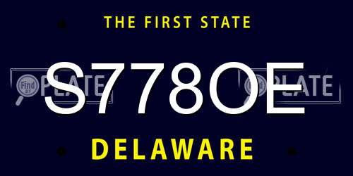 S778OE Delaware License Plate