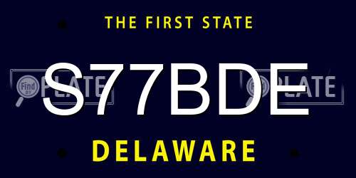 S77BDE Delaware License Plate