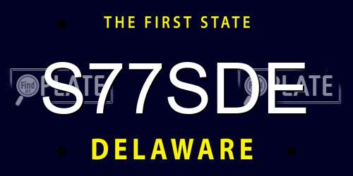 S77SDE Delaware License Plate