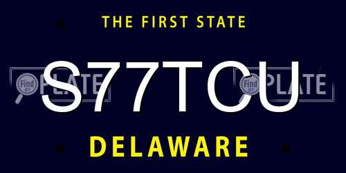 S77TCU Delaware License Plate