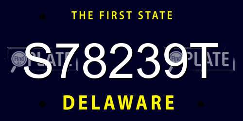 S78239T Delaware License Plate