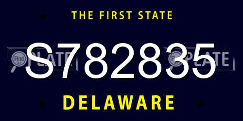 S782835 Delaware License Plate