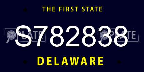 S782838 Delaware License Plate