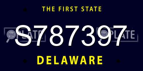 S787397 Delaware License Plate