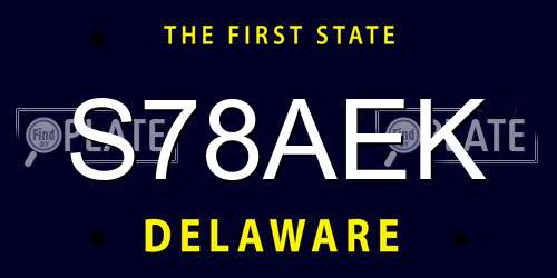 S78AEK Delaware License Plate