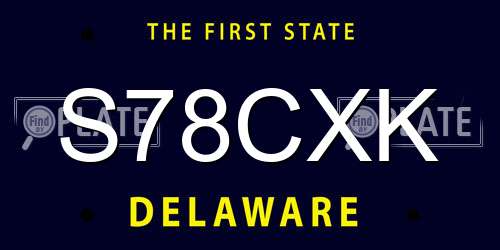 S78CXK Delaware License Plate