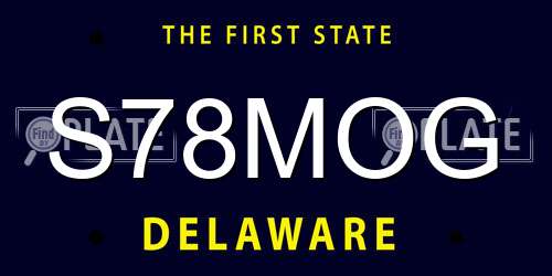 S78MOG Delaware License Plate