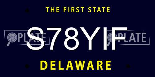 S78YIF Delaware License Plate
