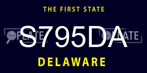 S795DA Delaware License Plate