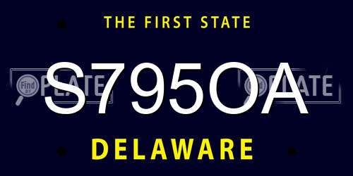 S795OA Delaware License Plate