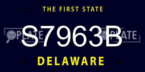 S7963B Delaware License Plate