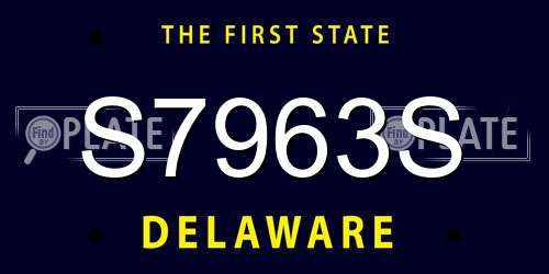 S7963S Delaware License Plate