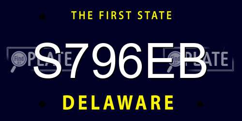 S796EB Delaware License Plate