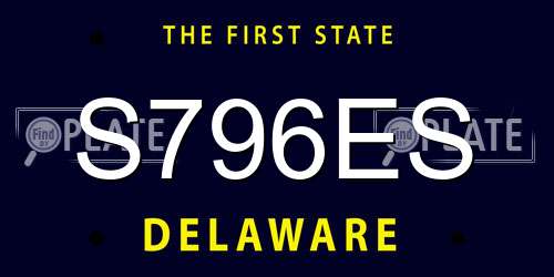 S796ES Delaware License Plate