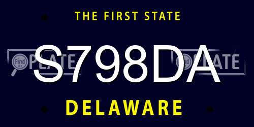 S798DA Delaware License Plate