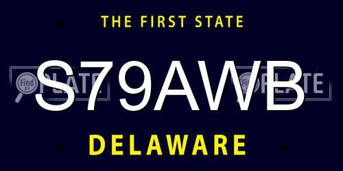 S79AWB Delaware License Plate