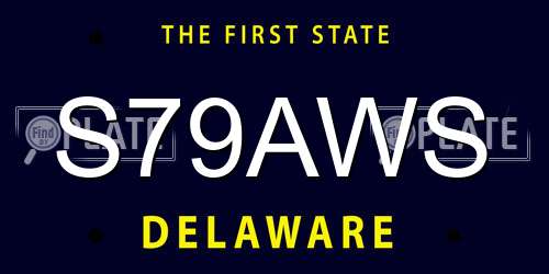 S79AWS Delaware License Plate