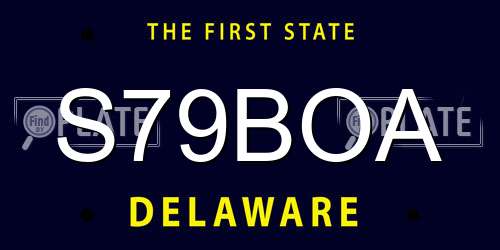 S79BOA Delaware License Plate