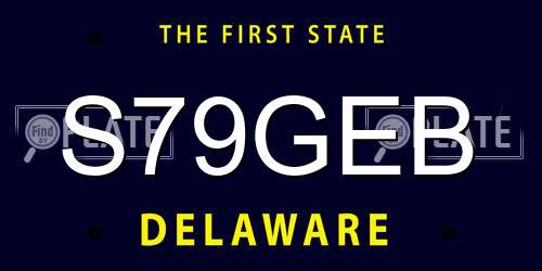 S79GEB Delaware License Plate