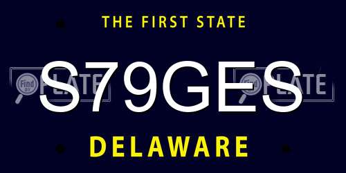 S79GES Delaware License Plate