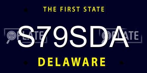 S79SDA Delaware License Plate