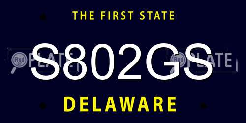 S802GS Delaware License Plate