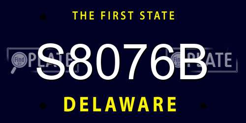 S8076B Delaware License Plate