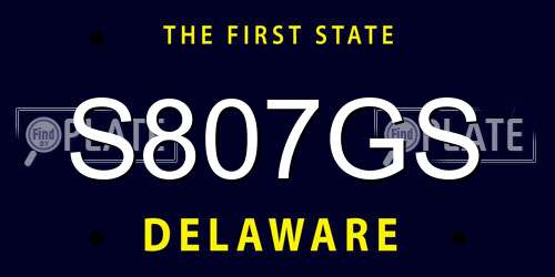 S807GS Delaware License Plate