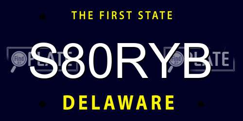 S80RYB Delaware License Plate