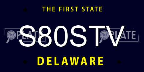S80STV Delaware License Plate