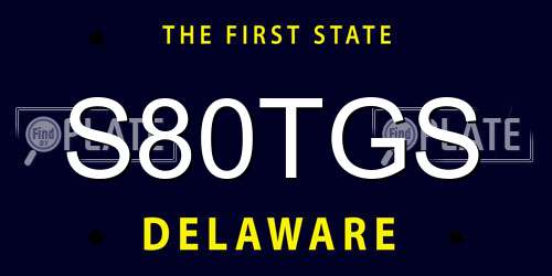 S80TGS Delaware License Plate