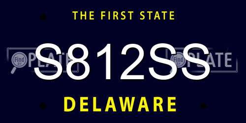 S812SS Delaware License Plate