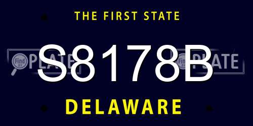 S8178B Delaware License Plate