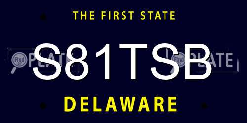 S81TSB Delaware License Plate
