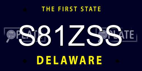 S81ZSS Delaware License Plate