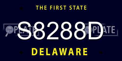 S8288D Delaware License Plate