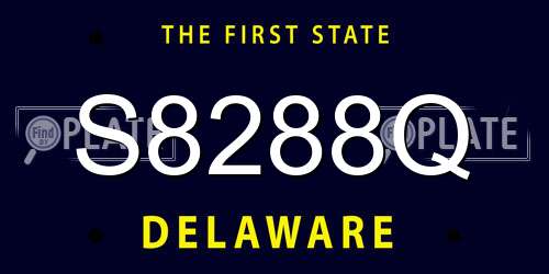 S8288Q Delaware License Plate