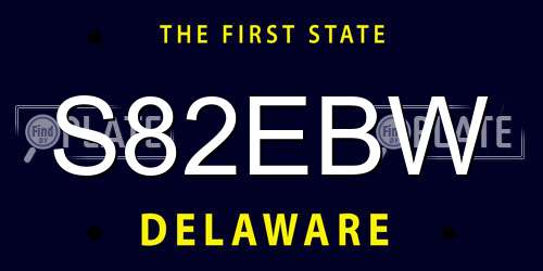 S82EBW Delaware License Plate