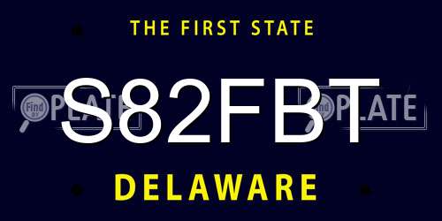 S82FBT Delaware License Plate