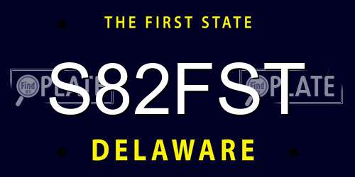 S82FST Delaware License Plate